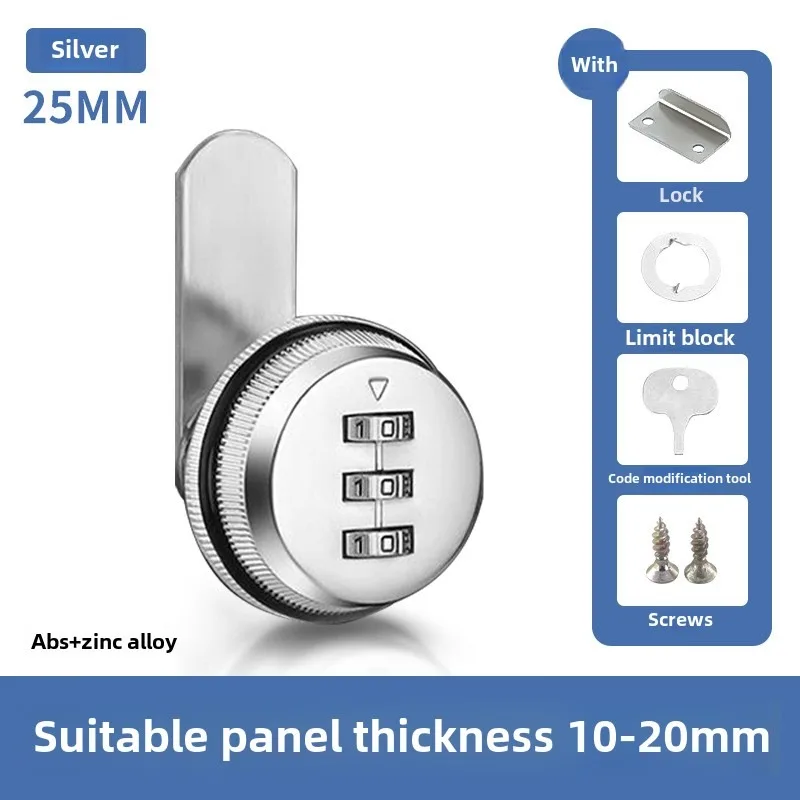 3 Digit Security Password Keyless Drawer Cam Lock Combination Coded Door Cabinet Home Hardware Zinc Alloy Mail Box: Blue