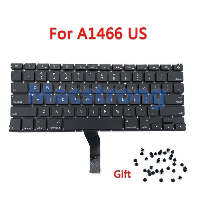 Clavier pour MacBook Air 13 &quot;A1466, d&#39;origine, américain, britannique, russe, espagnol, thaïlandais, coréen, A1369, , avec vis,