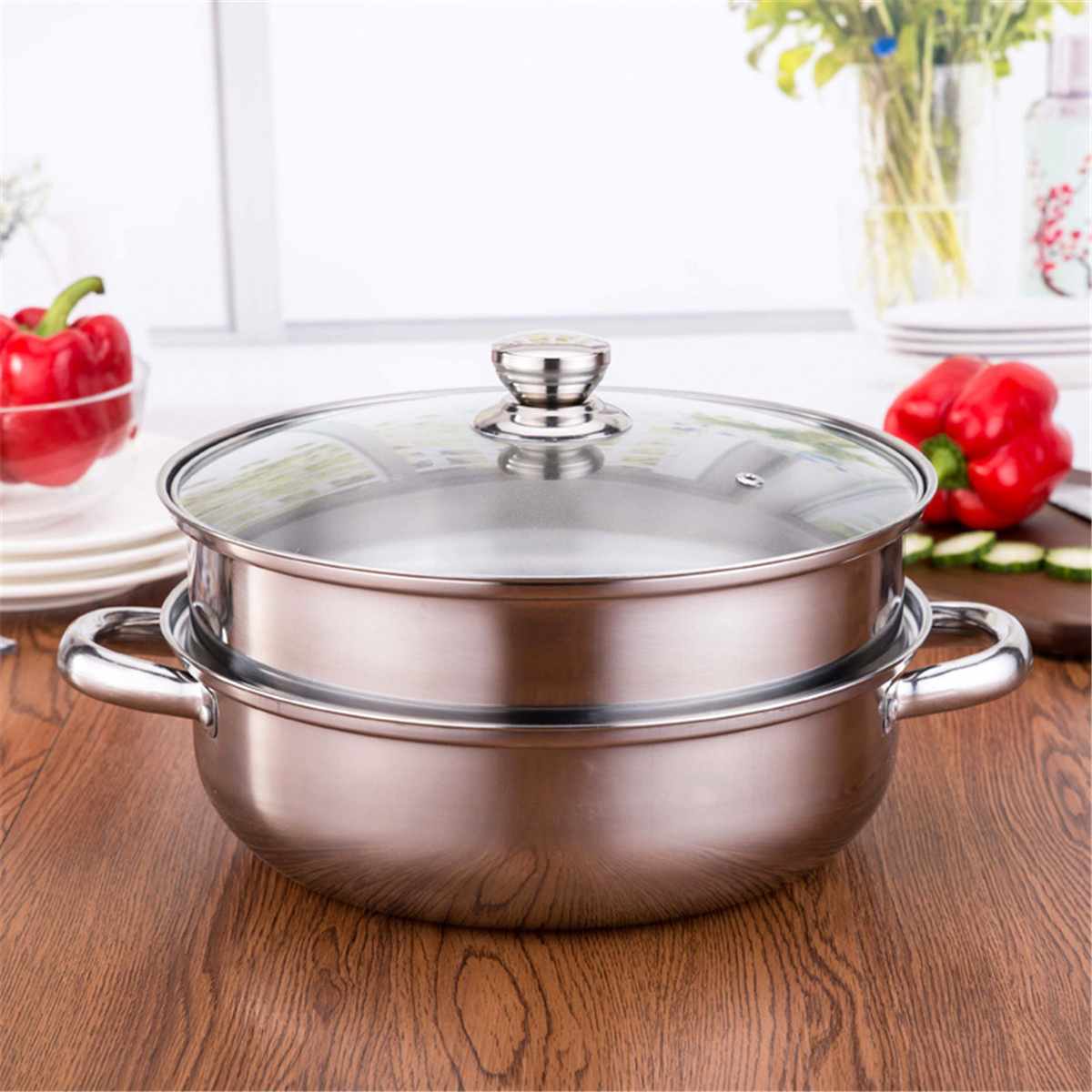 2 Tiers Voedsel Stoomboot Pot Dampende Kookgerei Keuken Tool Todays Specials Rvs