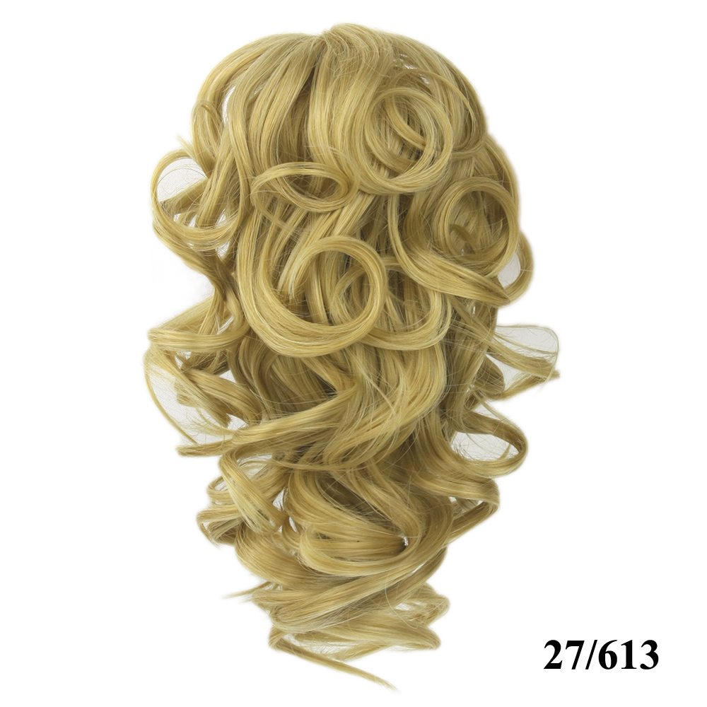 Soowee Korte Krullend Hoge Temperatuur Fiber Synthetisch Haar Blonde Grijs Clip In Haarverlenging Little Pony Staart Claw Paardenstaart: 1B/30HL