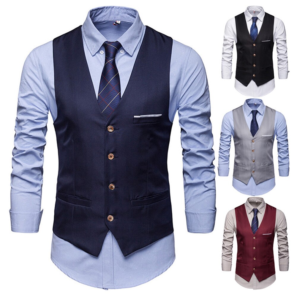 Mode Mannen Formele Casual Business Vest Pak Slanke Double-Breasted Plaid Vest Jas Plus Size