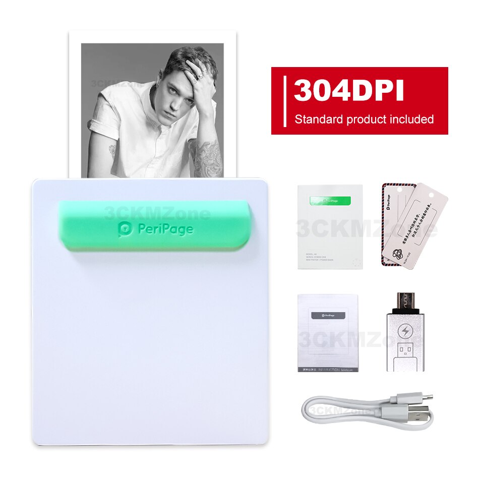 Bluetooth Printer Foto thermische mini wireless pocket printer ondersteuning Android iOS Windows apparaat Peripage thermische printer papier: 1 pcs 304dpi Printer