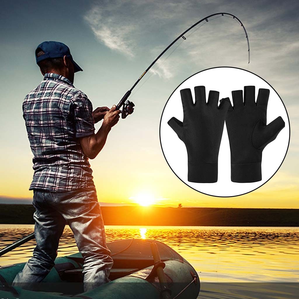 Sun Protection Fingerless Fishing Gloves UPF 50+ Men's Women's UV Gloves for Kayaking Paddling Hiking Cycling June 29th