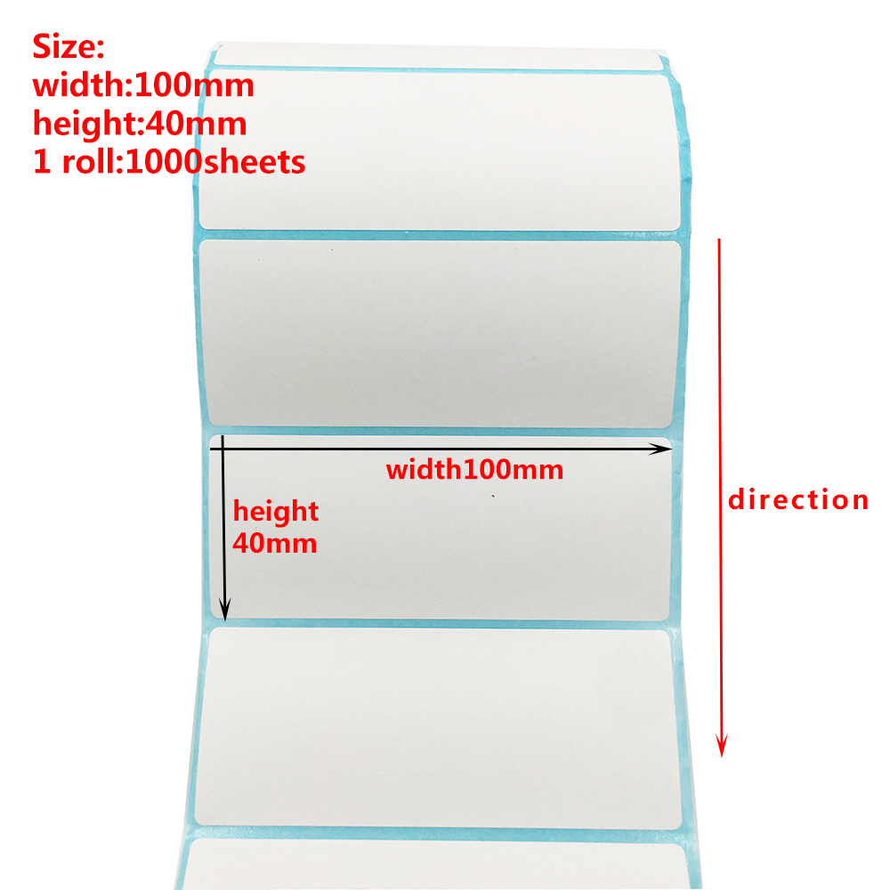 100mm Width Multiple Size Thermal Labels Paper Roll Stickers White Blank Labels For Thermal Label Self-Adhesive Paper Stickers: grey