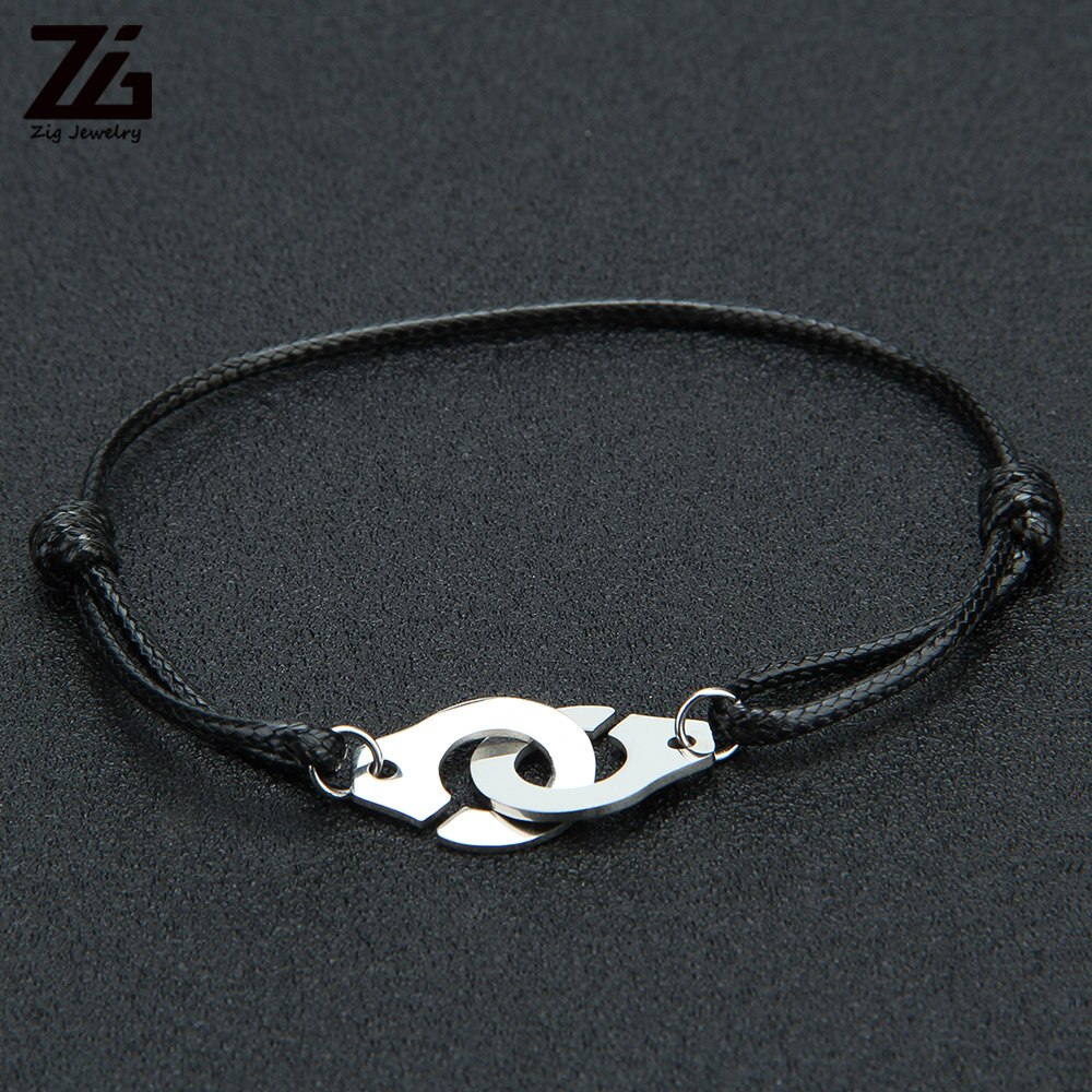 ZG Handcuff Rope Bracelet For Women Mens Bracelets Stainless Steel couple bracelet Jewelry