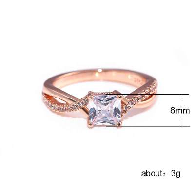 Huitan Hersteller Direc Wicklung Hochzeit Ringe Für Frauen Romantische Rose Gold Engagement Zubehör Finger Ringe