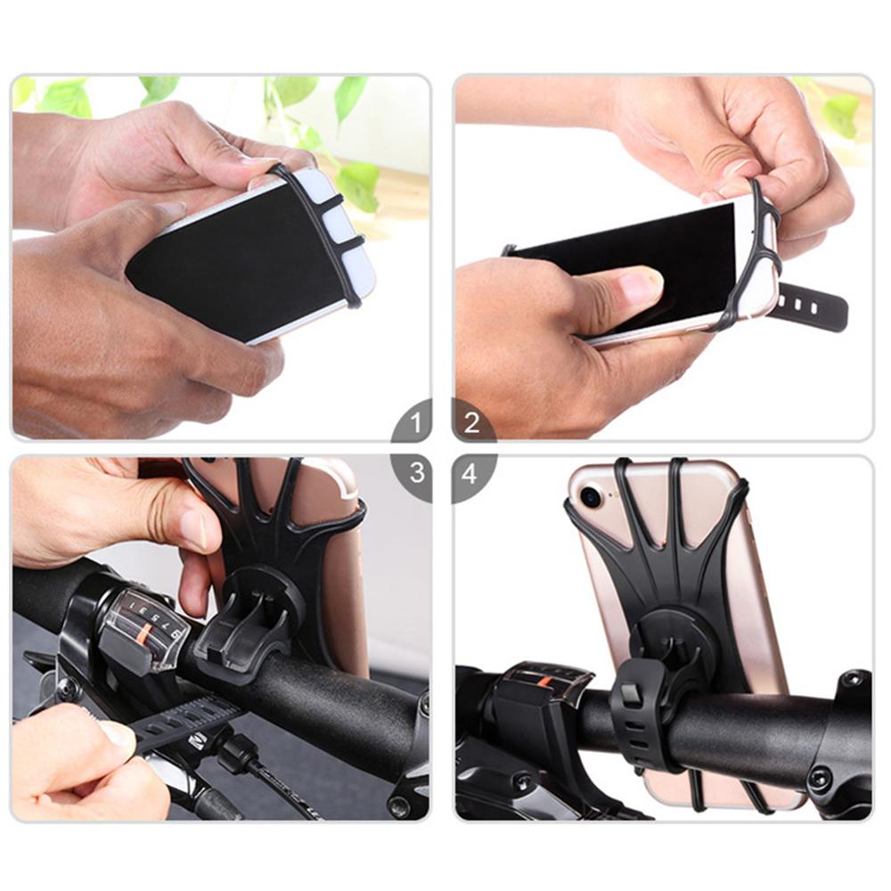 Universel Silicone vélo support de téléphone moto vélo Mobile support de téléphone portable guidon support d'agrafe pour iPhone Xiaomi