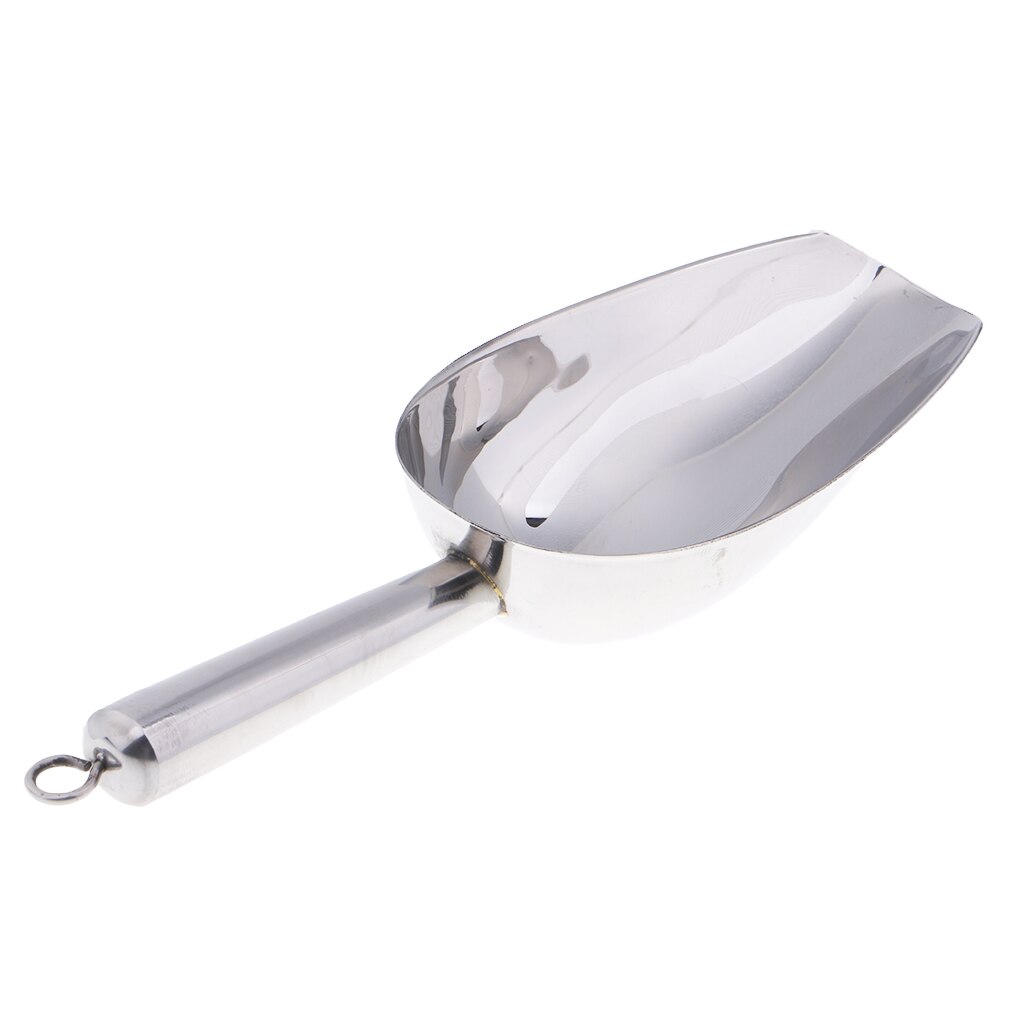 Stainless Steel Ice Scoop Food Popcorn Scoop Bar Tool Accessory: 25x8.8x4.5cm