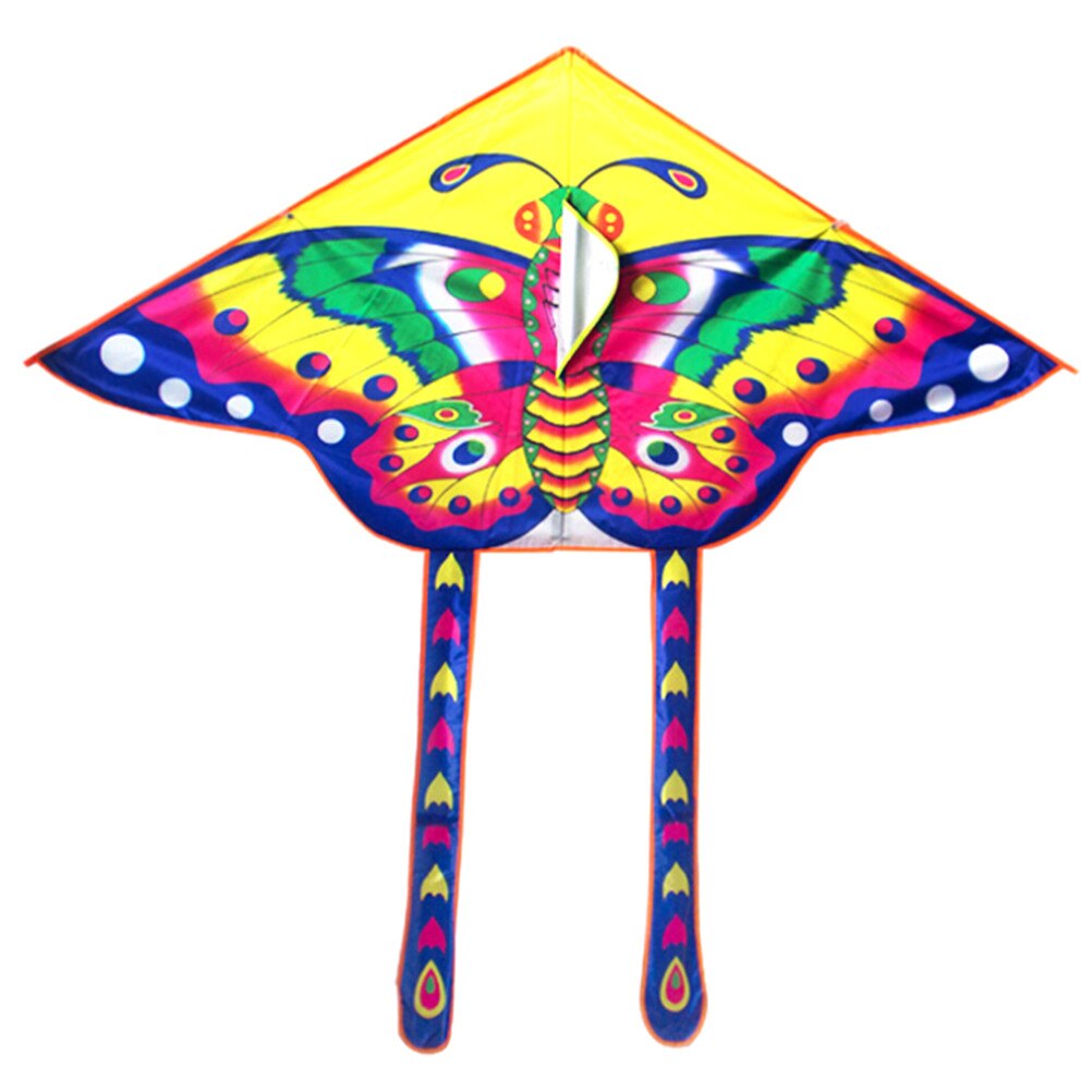 Foldable Outdoor Children's Kite Stunt Kite Surf With 60M Control Bar And Line Nylon Rainbow Butterfly Kite Random Color 90*55cm