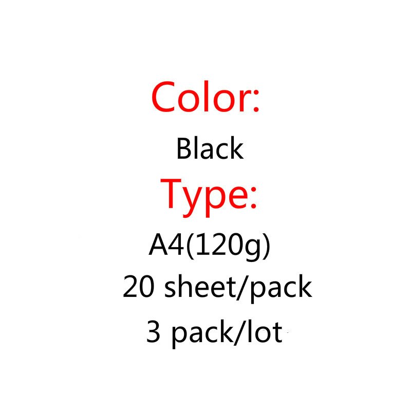 Black A3/A4/8K/4K Hard Card Paper Handmade Art Cardboard 180gsm/120gsm/230gsm/250gsm Copy Paper Craft Paper: B