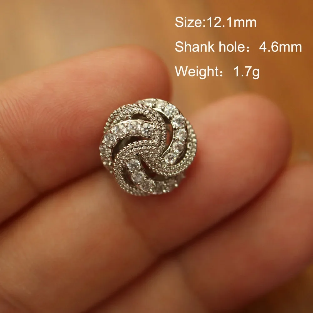 5pc Luxury Crystal buttons for clothing Cubic zirconia button for coat Decorative CZ sewing buttons for suits cardigan: Gun Metal