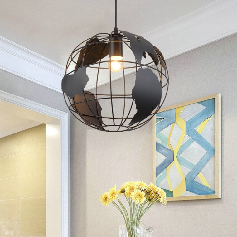 nordique minimaliste globe lustre moderne restaurant bar table fer lustre café thé magasin lumières