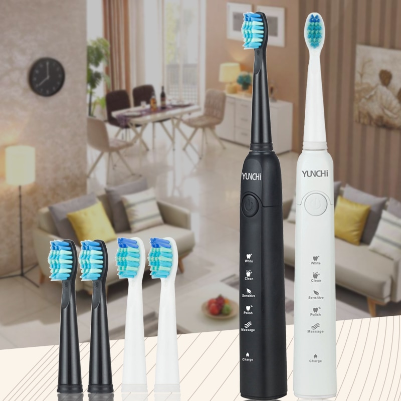 Sonic Electric Toothbrush Brand Teeth Whitening Replacement Brush Heads USB Recharging Tooth Brush Dental Teeth Cleaner White