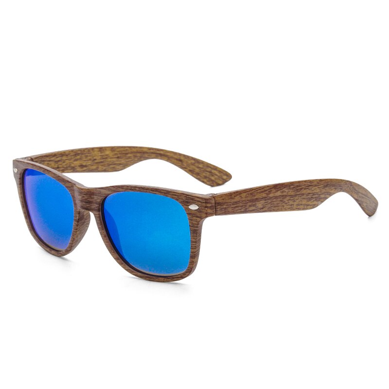Wood Grain sunglasses polarized UV400 brand Male driving glasses sunglasses men #PS001: blue