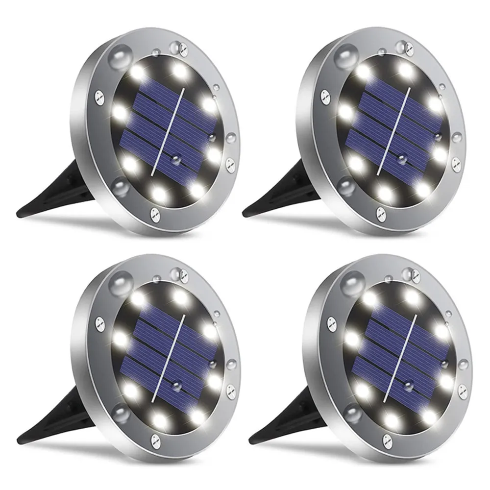 4/1 STKS Solar LED Vloerlamp 8LED Outdoor Gazon Licht Waterdichte Ondergrondse Lampen voor Gazon Decoratie Tuin Terras Binnenplaats: Moon Blue