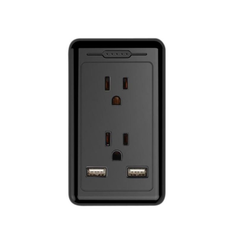 US Wall Panel Outlet with Dual USB Charger Electrical Socket Duplex Receptacle Socket for Home Room Use: Black
