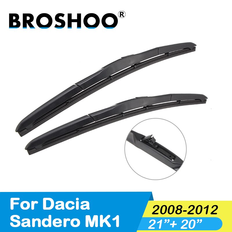 Broshoo ruitenwisserbladen van zacht rubber voor dacia sandero  mk1 mk2: Mk1 2008-2012 2120