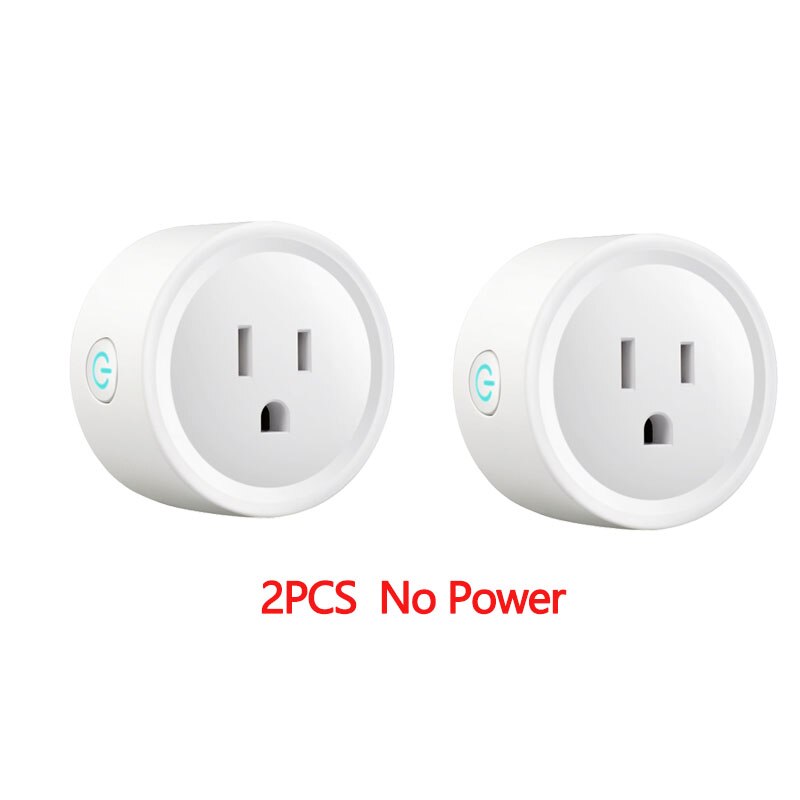 1/2/3PCS WiFi Smart Socket Remote Control Timer Switch Power Socket Outlet US Plug 10A Smart Home: 2PC No Power