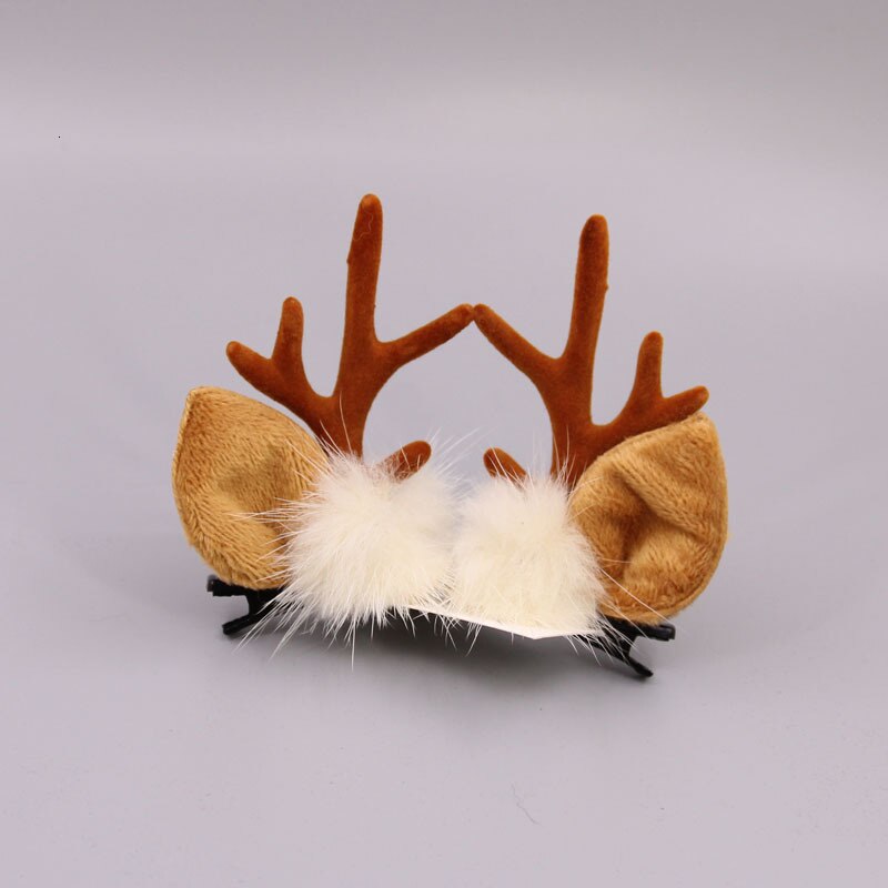 Christmas Cute Antler Hair Clips Festival Style Red Antler Headband Moose Mushroom Forest Nut Hair Accessories Hairpins: 2pcs 14