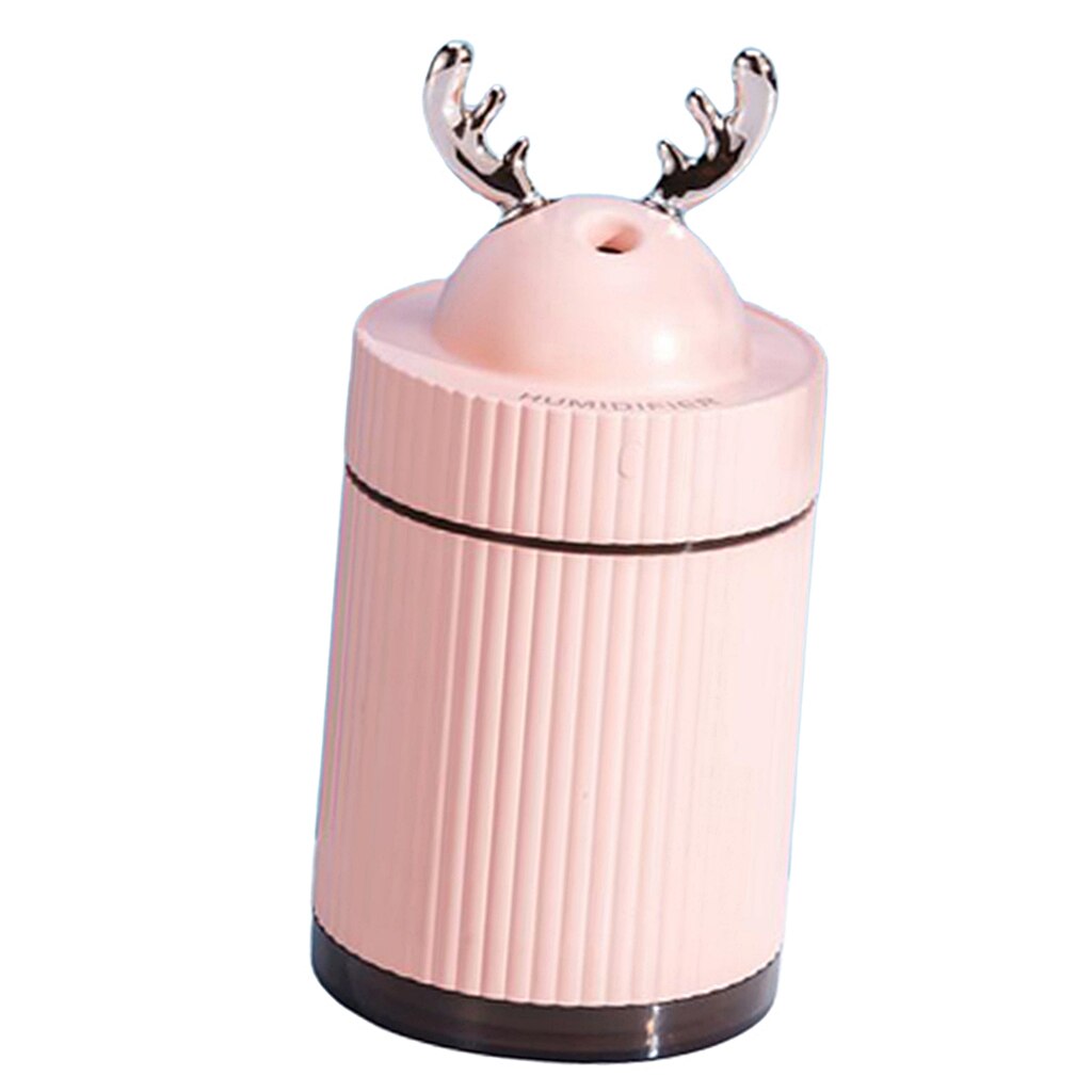 Cool mist luftfuktare 260 ml bil luftfuktare eterisk olja diffusor barnrum bil: Rosa