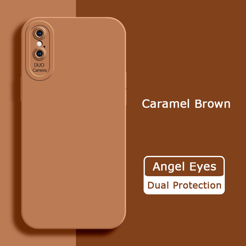 Angel eyes flydende silikone cover til iphone x xr xs max blødt, kameravenligt, stødsikkert telefoncover, iphone xr xs max taske: Lærred / Orange