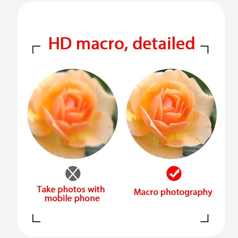 Phone Lens kit 0.45x Super Wide Angle &amp; 12.5x Super Macro Lens for phone iPhone 6S 7 Xiaomi more cellphone HD Camera Lentes