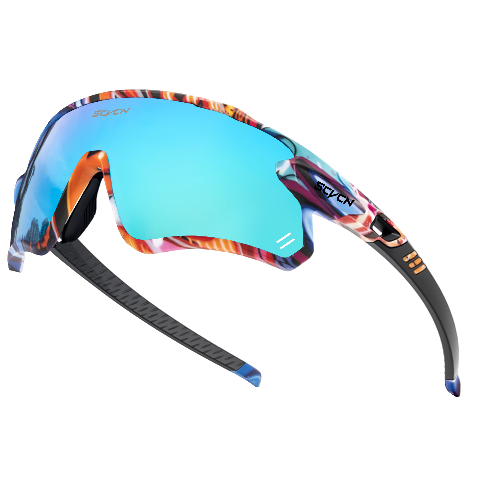 Scvcn cykelsolglasögon cykelglasögon sportcykel herrglasögon utomhus mtb väg löpning solglasögon  uv400 skyddsglasögon: Vit / Vit