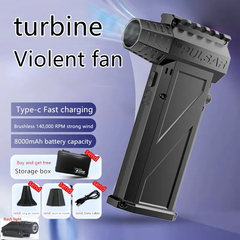 Portable turbo jet fan 140000 rpm mini jet blower jet fan handheld air duster vacuum cleaner for car home outdoor use: Blue