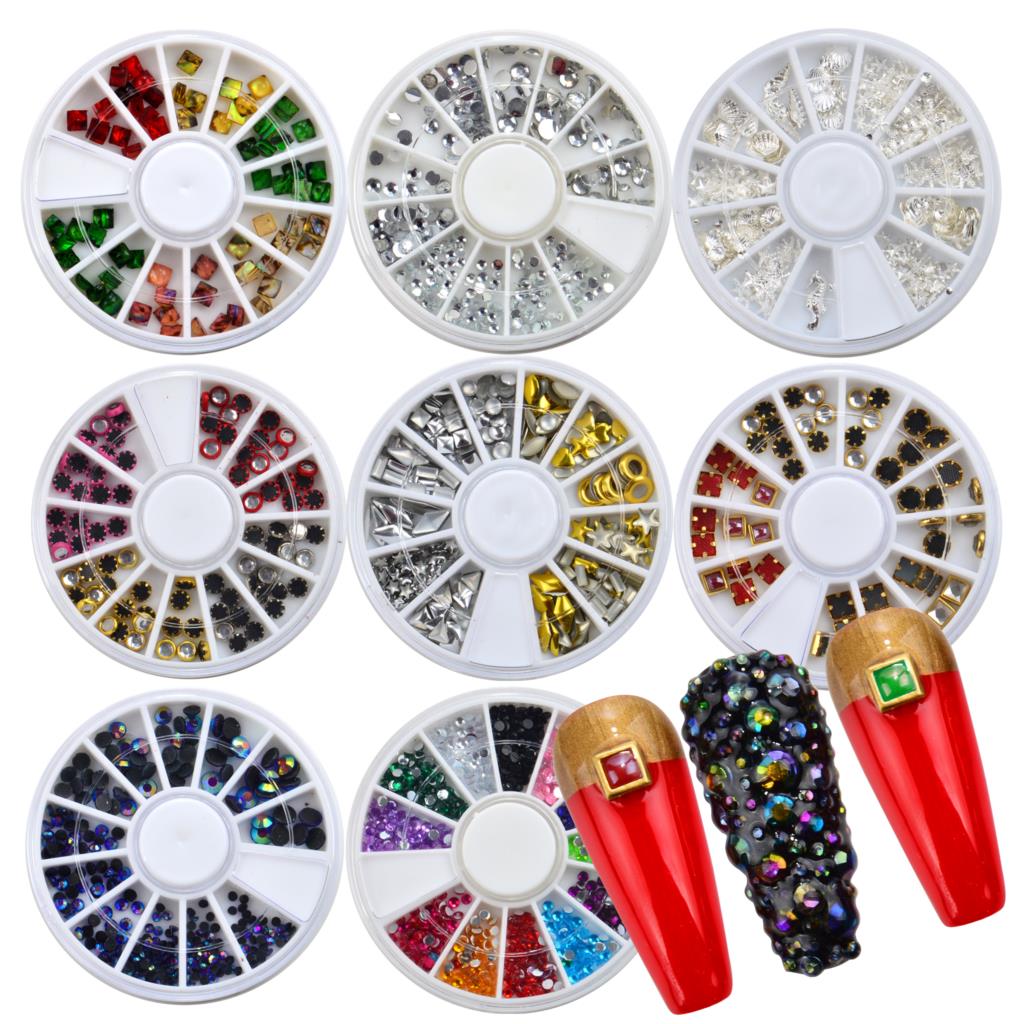 Allstarco Over 2100 Pieces Crystal AB Flat Back Glass Rhinestones Crystals For Nail Art Kit 6 Sizes (1.4mm - 4.8mm - Foto 5