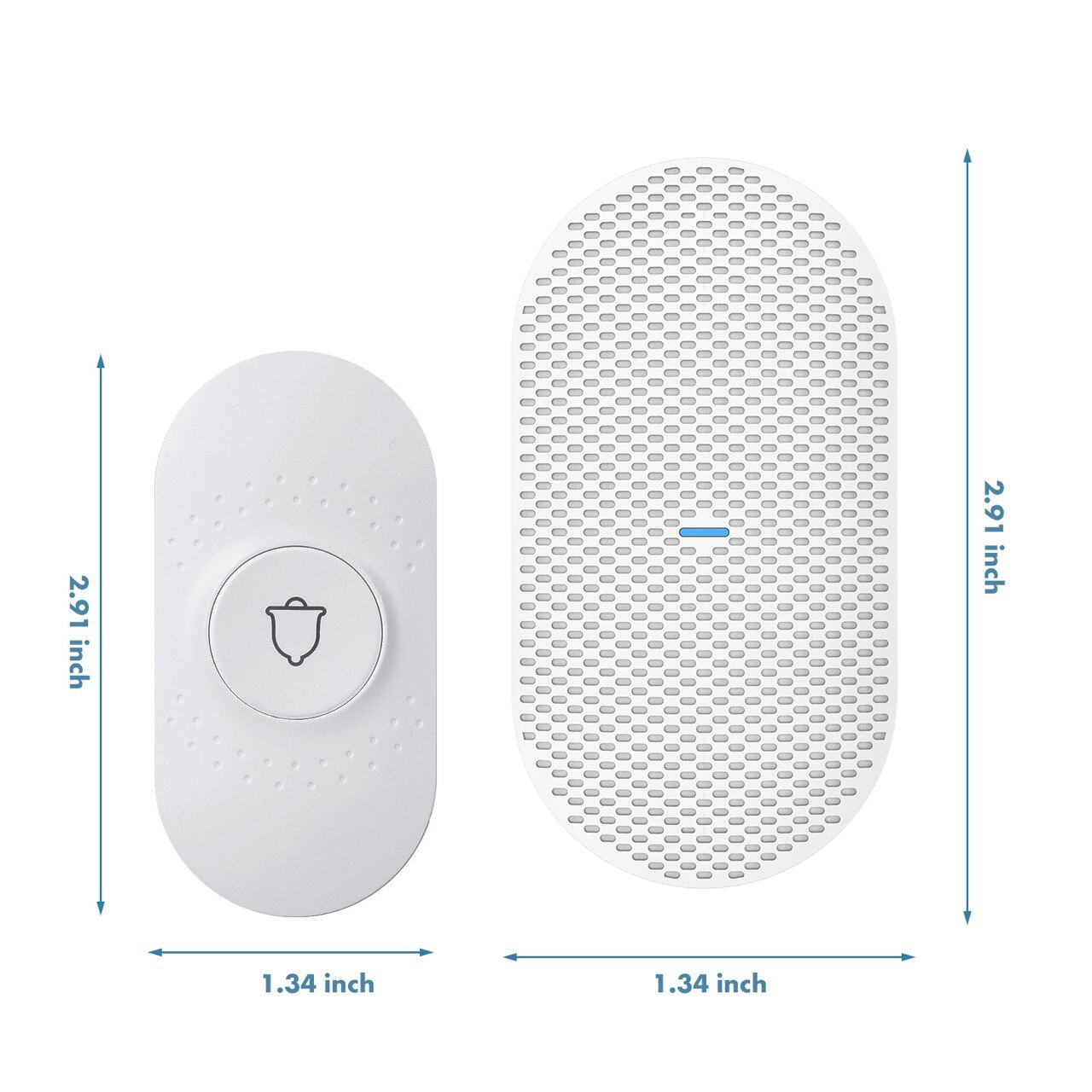 EKEN Home Security Welcome Wireless Doorbell Smart Chimes Door Bell Alarm LED Light 38Songs With Waterproof Touch Button