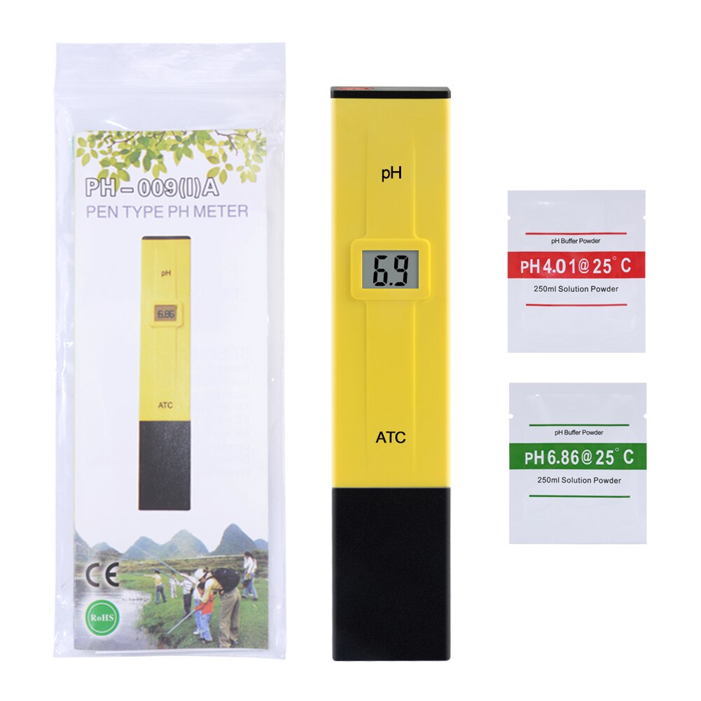 Digital ATC PH Meter 0~14 Range Water Acidity Tester High Precision Probe Test Pen for Swimming Pool Aquarium Laboratory: bag
