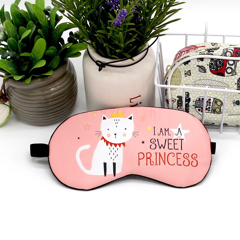 Femmes chat Patten Relax voyage bandeau dessin animé impression masque de couchage belle Eye patch yeux couverture Kawaii hommes sommeil glace masque pour les yeux: 1