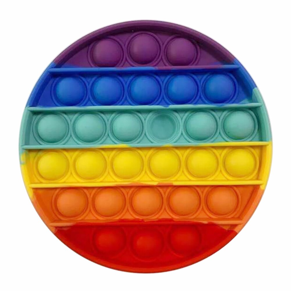 Adult Kids Push Pop Bubble Toys Simple Dimple Fidget Toys Pop it Funny Antistress Toys Fidget Sensory Toy Stress Reliever Toys: Rainbow 1