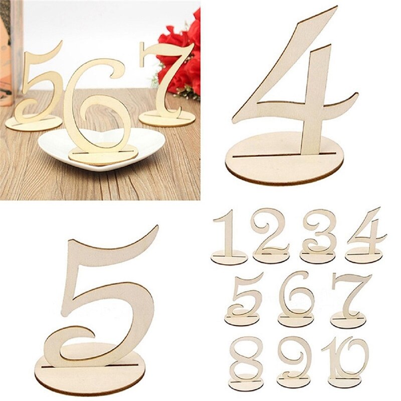 Wedding Table Numbers 1-20 Set Wood Table Numbers Centerpiece for Party Birthday Anniversary and Baby Shower Rustic Wood with Ho