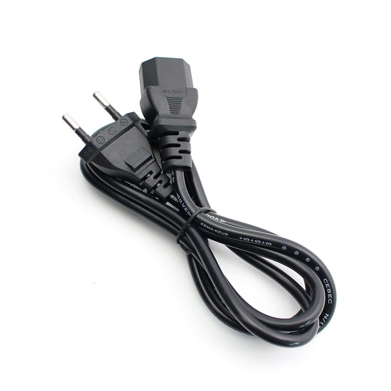 Eu Netsnoer Universele Lader Kabel 10A 250V Euro Plug Lead Draad 1.2M Power Verlengkabel Voor Led supply Adapter Dc 24V