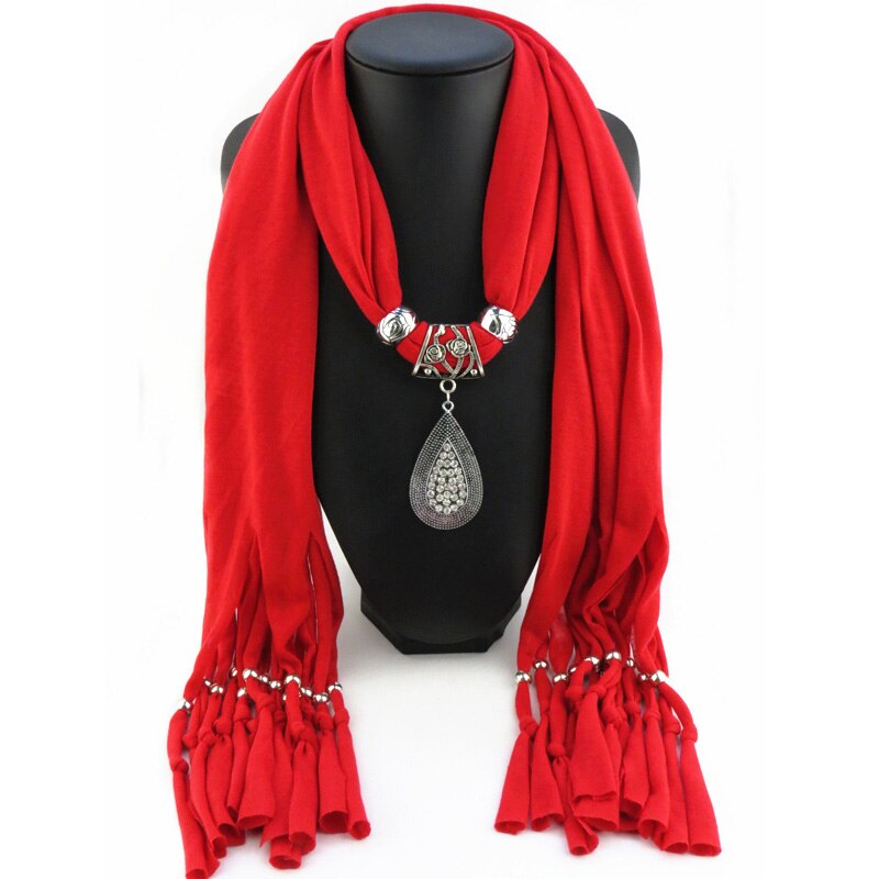 RUNMEIFA Mode-sieraden Sjaal Effen Polyester Mode Diamant Sieraden Hanger Sjaal Voor Vrouwen Waterdruppels: 3