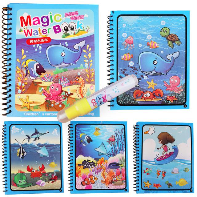 1PCS Montessori Libro Da Colorare Doodle & Magic Pen Tavolo Da Disegno Pittura Acqua Magica Disegno Libro Per Bambini Giocattoli regalo di Compleanno regalo: A