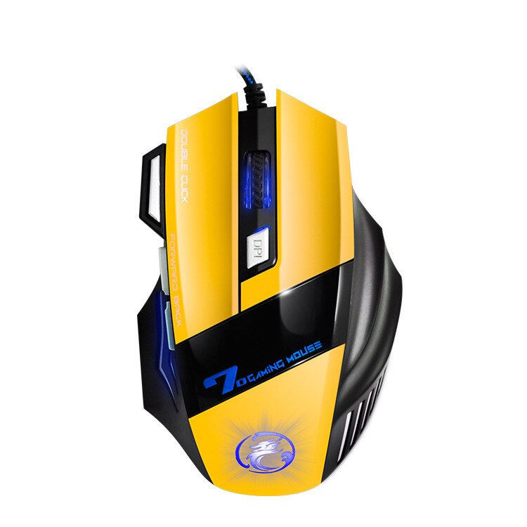 Imice Ergonomische Wired Gaming Muis 7 Button Led 5500 Dpi Usb Computer Muis Gamer Muizen X7 Met Backlight Voor Pc laptop: Yellow