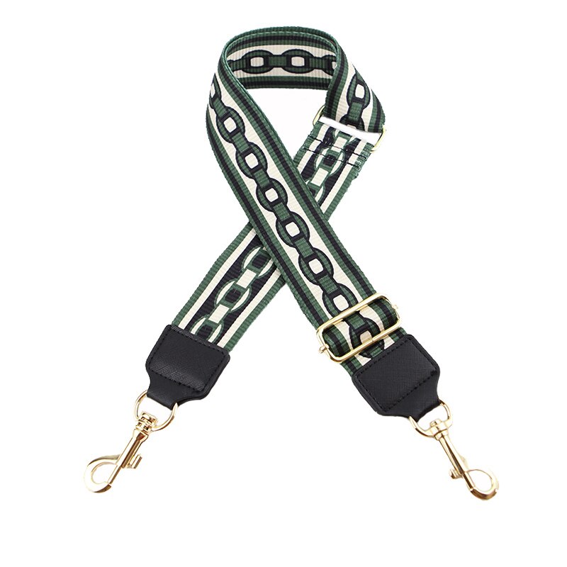 handtassen strap keten patroon gouden gesp canvas tas riem studs trendy bedrijf schouderbanden qn326: blue chain