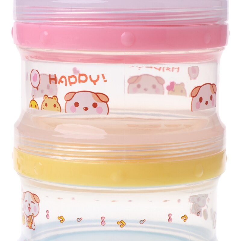 Baby Milk Powder Container Portable Formula Food Storage Cartoon 4 Layers Makeup 57BF
