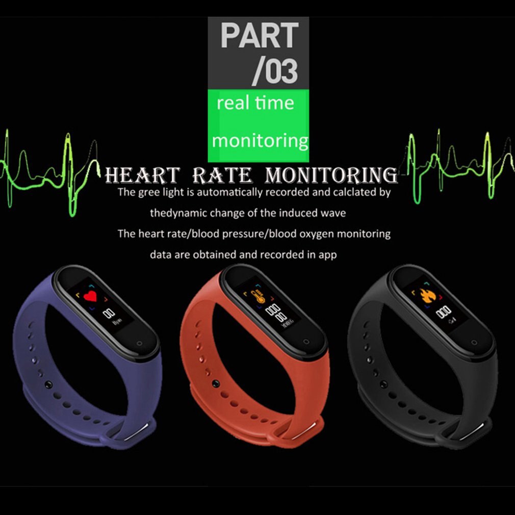 M4 Smart Band 4 Fitness Tracker Horloge Sport Armband Hartslag Bloeddruk Smartband Polsbandje Waterdichte