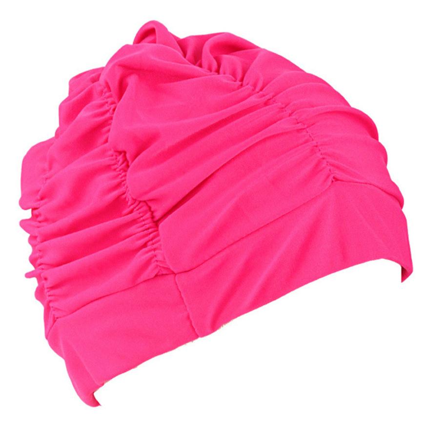 Zwemmen Hoed Vrouwen Unisex Haar Badmuts Badmuts Stretch Drape Waterdichte Flexibele Badmuts Oor Beschermen Lang Haar