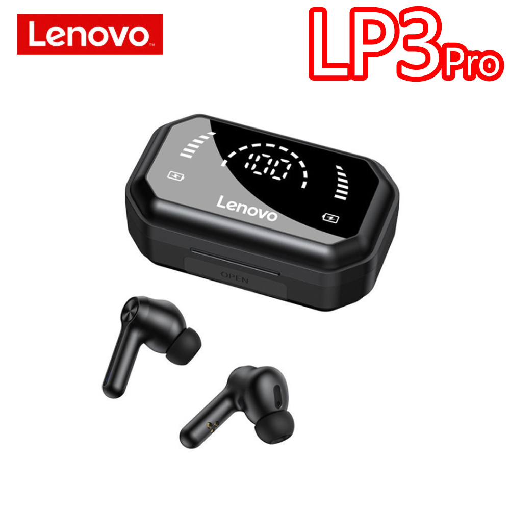 Lenovo LP40 XT82 XT92 XT96 Bluetooth 5.1 słuchawki bezprzewodowe słuchawki HiFi Stereo Bass sterowanie dotykowe zestaw słuchawkowy do gier z mikrofonem: LP3 Pro Black