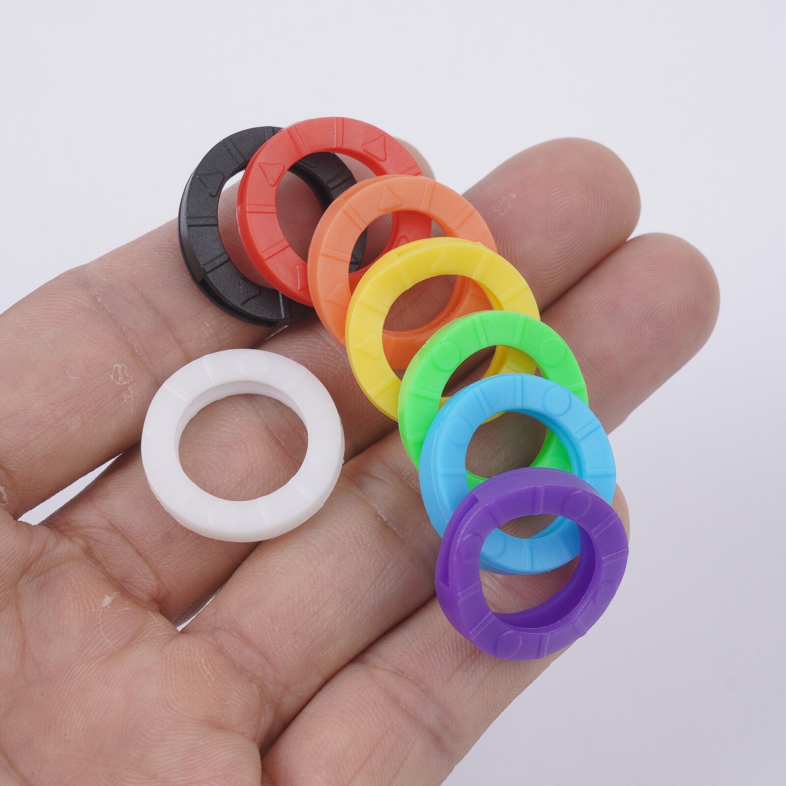 32Pcs Hollow Elastic Multi Color Rubber Soft Key Locks Keys Cap Key Covers Toppers Silicone Keyring Case