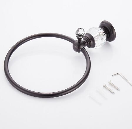 Luksusowy kryształ i mosiądz chromowany okrągły wieszak na ręcznik, uchwyt na ręcznik wysokiej jakości, nowości wieszak na ręczniki akcesoria łazienkowe, bezpłatna wysyłka