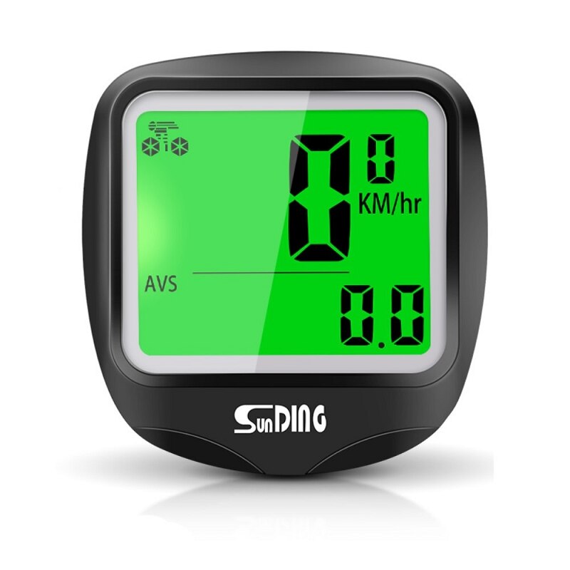 Sunding SD-568AE Bike Computer Cycling Computers Bicycle Speedometer Wireless Waterproof Stopwatch Odometer LCD Backlight Black