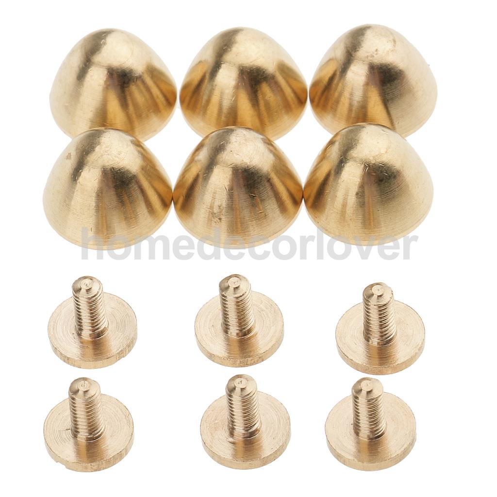 18 Stuks Leathercraft Massief Messing Schroef Paddestoel Nagel Stud Klinknagel Accessoire