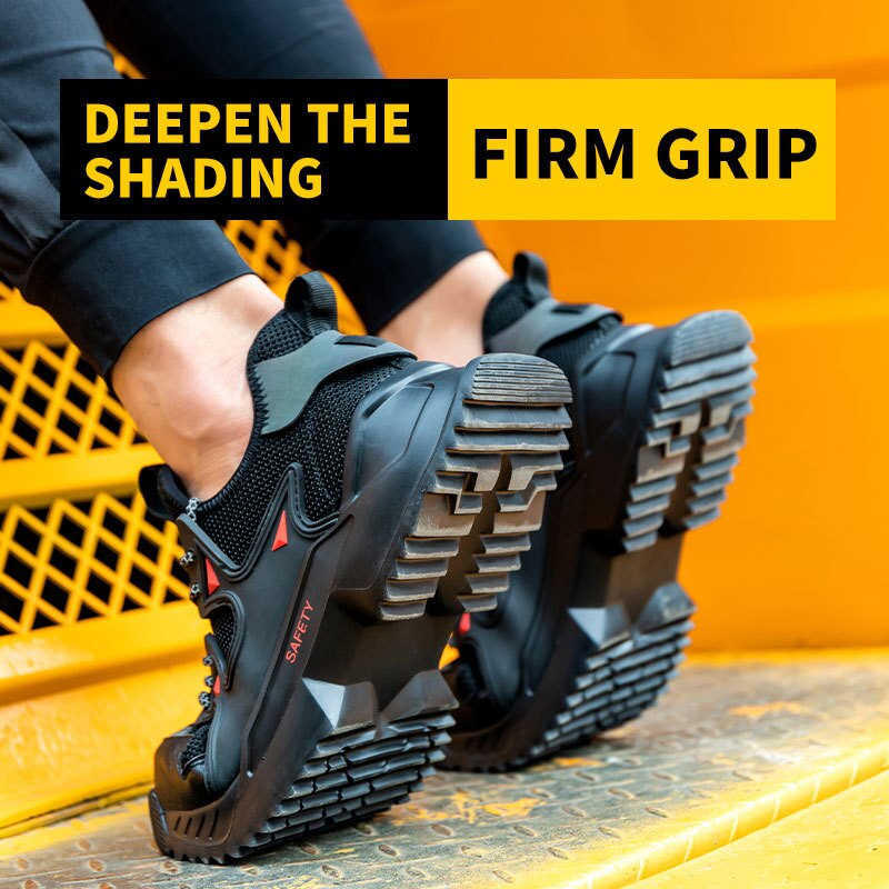 Chaussures d&#39;assurance contre les coups de couteau pour homme, souliers de sécurité respirants et confortables avec embout en acier