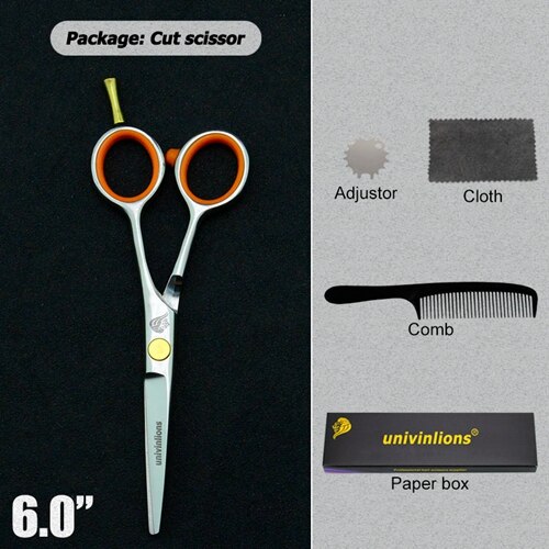 Ciseaux de coiffure japonais professionnels, 4.5/5.0/5.5/6.0 pouces, rasoir, barbier, ciseaux amincissants, tijeras: 6.0 inch-cutting