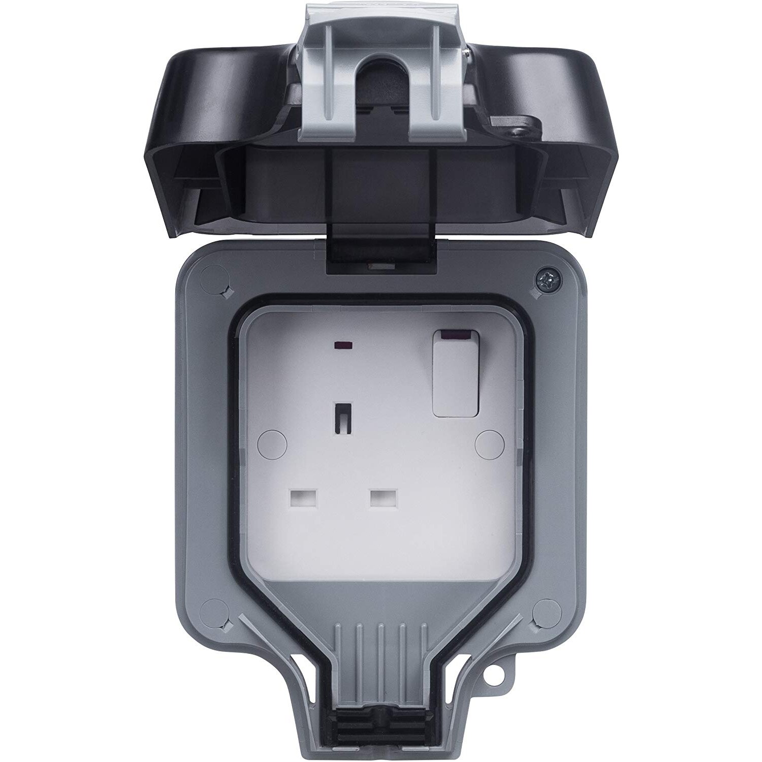 UK Wall Outlet Masterplug WP21 13A 1 Gang Storm Weatherproof Outdoor Switched Socket Double Pole IP66 Rated for Kitchen Washroom